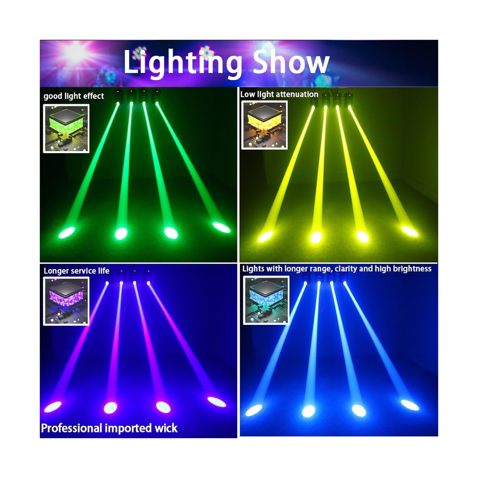 1Pcs Moving Head LED 100W Beam DMX Stage Light with 8 Colors 8 Gobos Rotating…