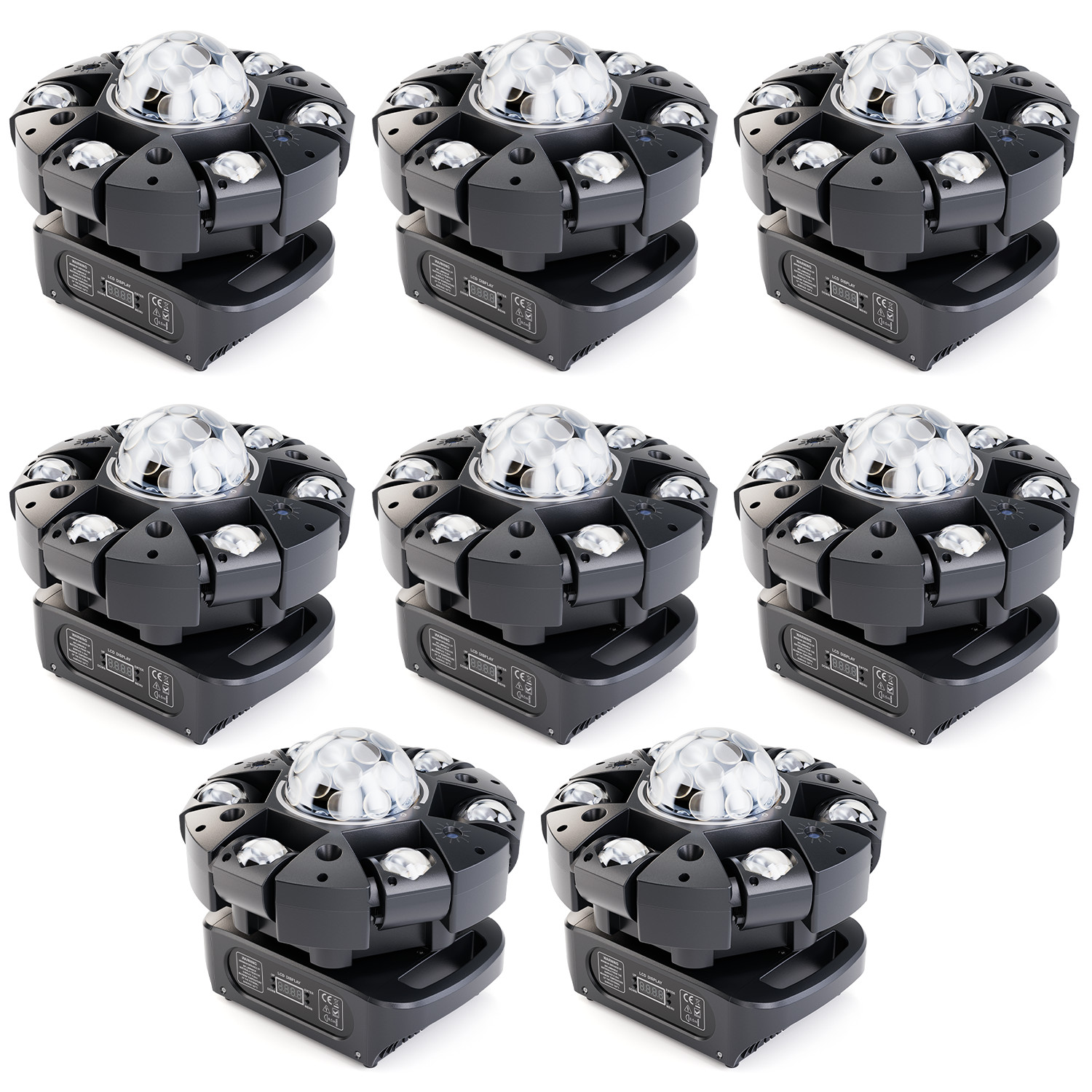 Moving Head Light 6 Arms Laser RGBW LED Disco Stage Lighting Beam DMX w/Remote