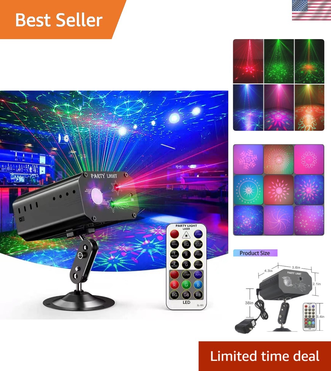 Party Lights with Remote Control & Stunning Laser Effects – Perfect for Events