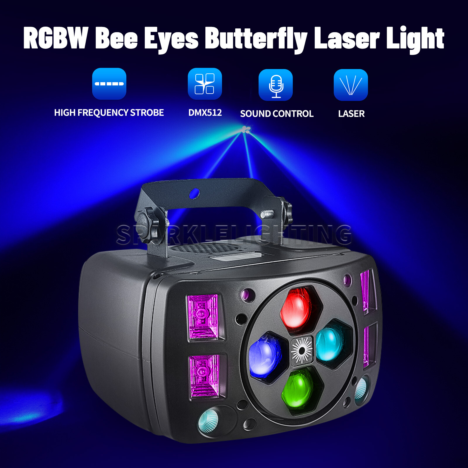 PAIDUN Bee Eye Pattern LED Laser Projector Special Effect DMX Remote Dance Disco