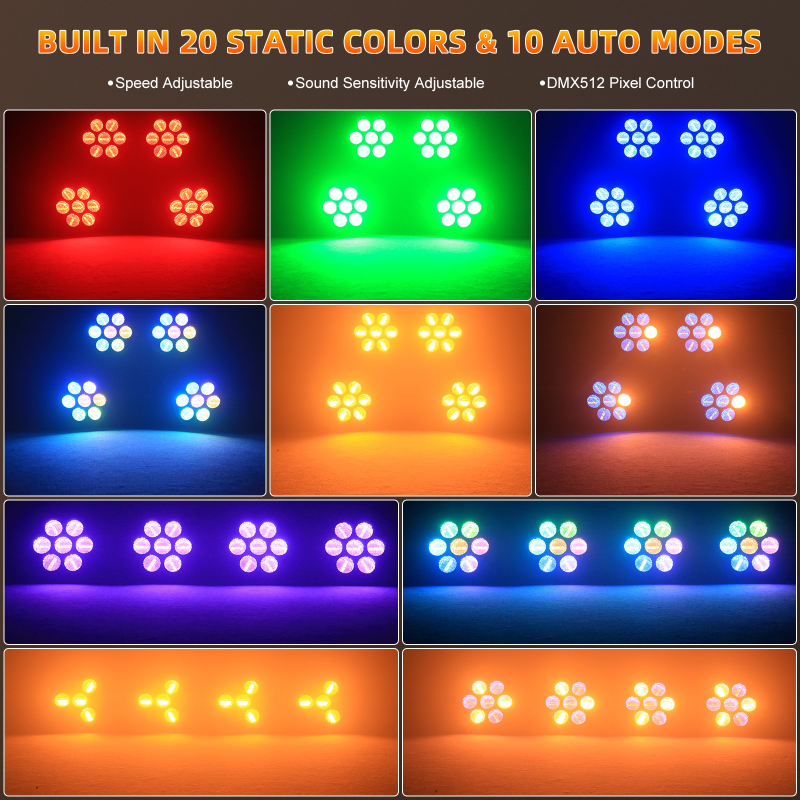 490W 7-LED COB Linear Vintage Light Stage Lighting for DJ Concert Party Weddings