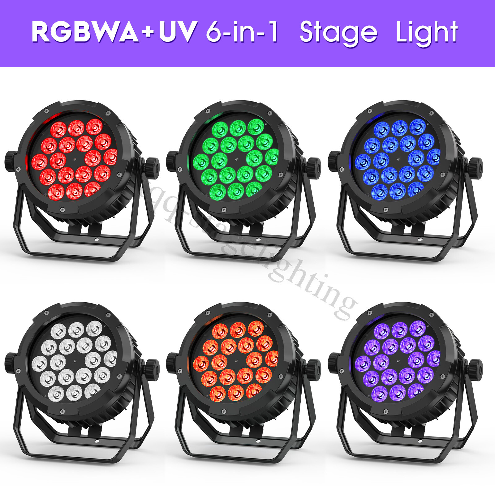 10PCS Waterproof LED Par Light 18x15W RGBWA+UV Outdoor Stage Lights DJ Party