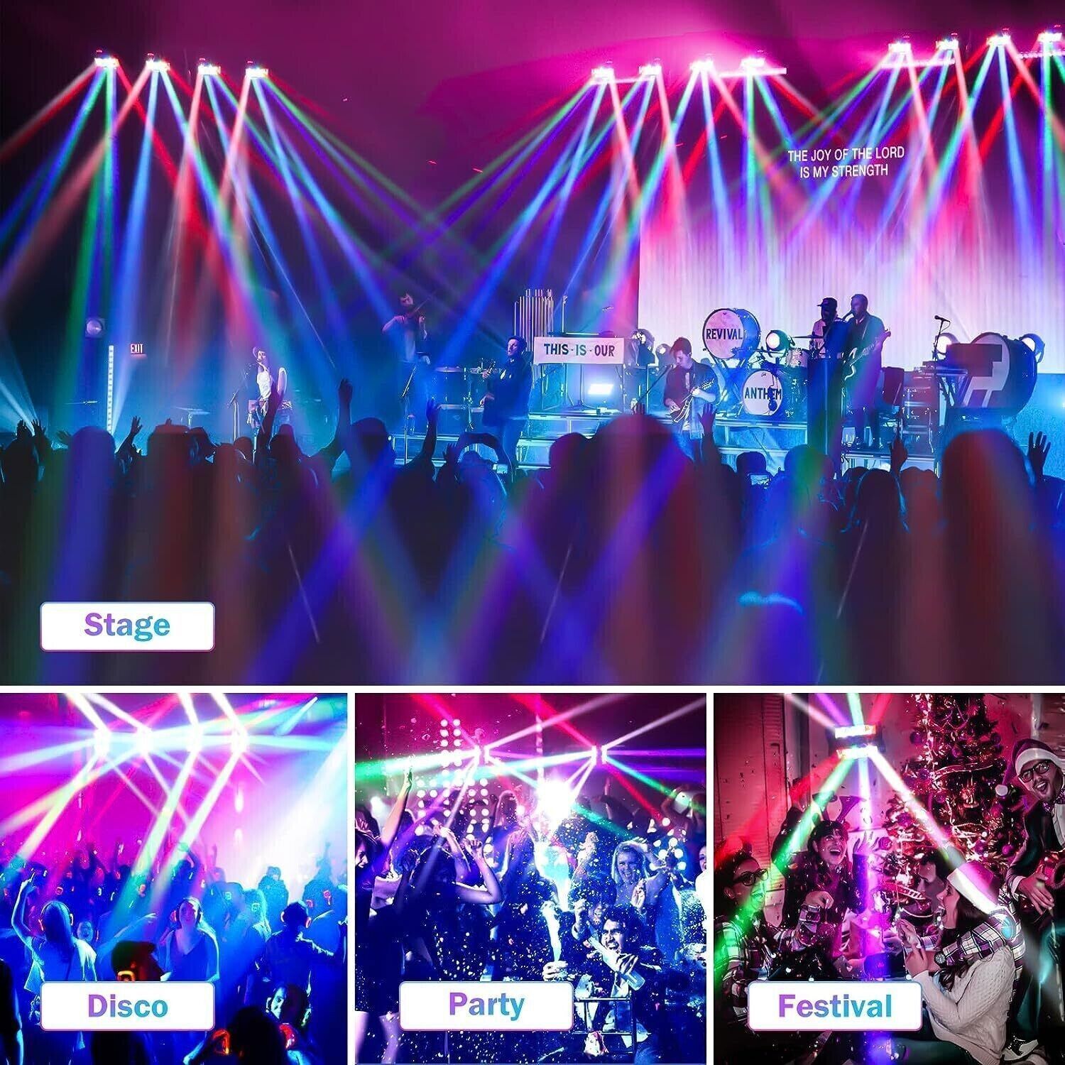 1024Pattern LED Stage Light Laser Projector RGB DJ Disco Party KTV Show Lighting