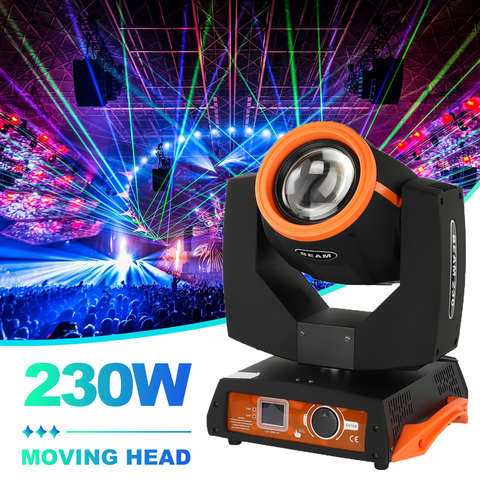 7R 230W LED Moving Head Light Beam Sharpy Stage Lighting 16 Prism DJ Disco Party