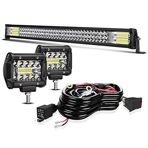LED Light Bar 32 Inch 405W Triple Row Spot Flood Combo Offroad 32″ Light Bar