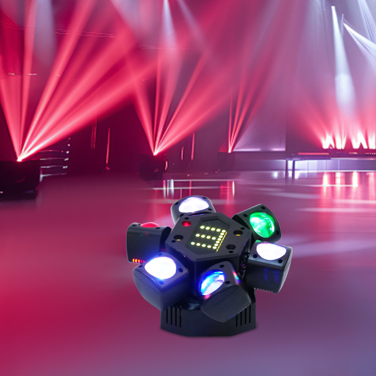 6 Arms Stage Light LED Moving Head Beam Light Bee Eye Laser DJ Disco Party Club
