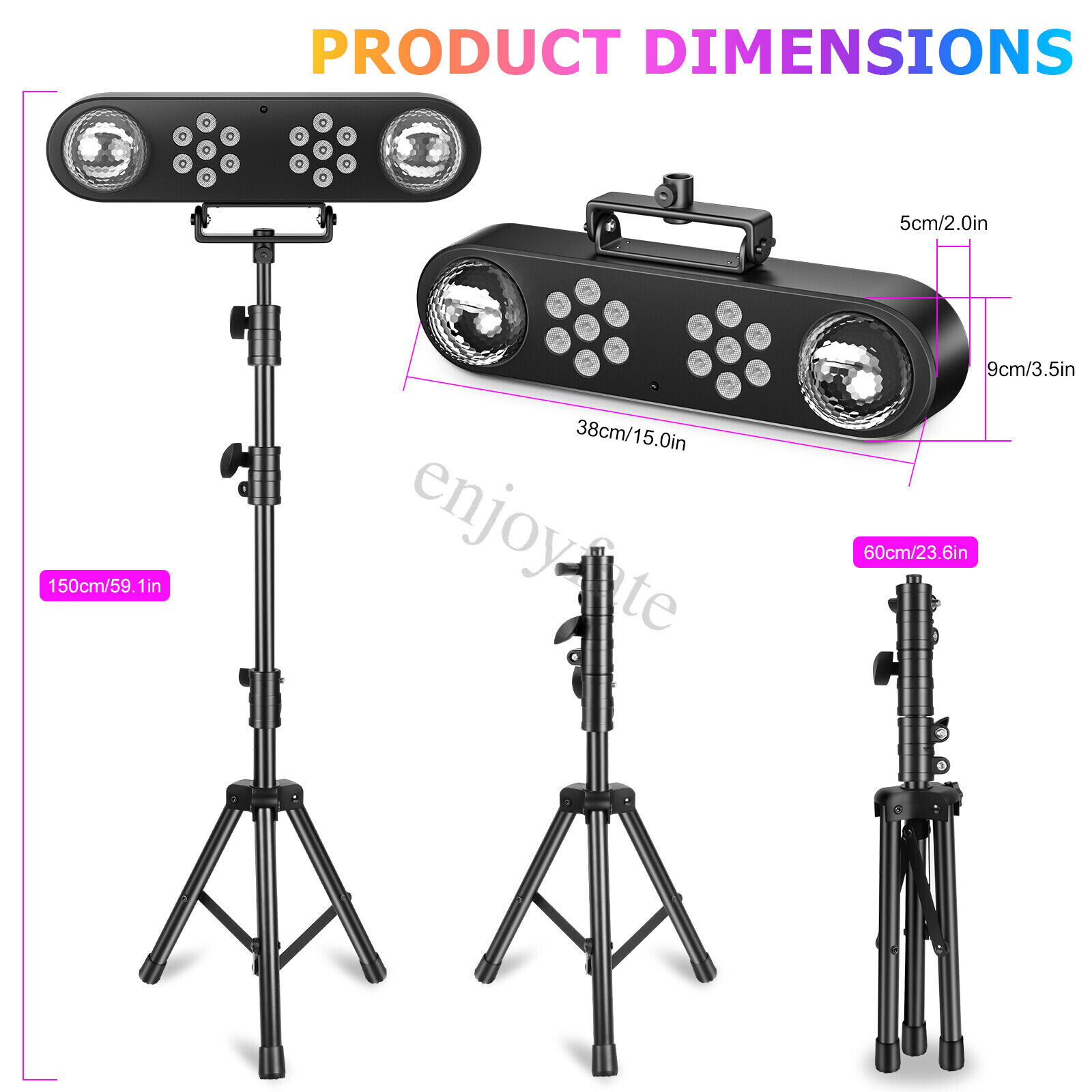 HOLDLAMP RGBW DJ Lights with Stand Telbum Party Bar Light Set Mobile Stage Light