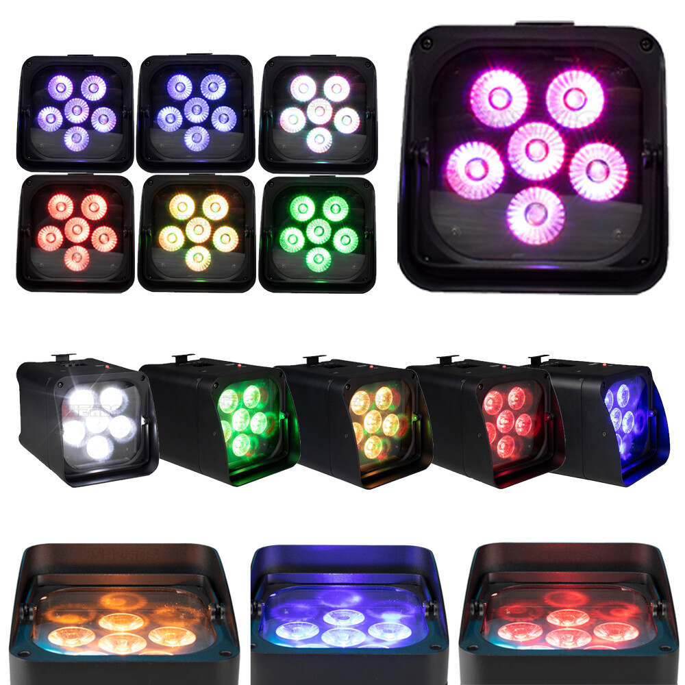 SHEHDS LED 6x18W Wifi APP Wireless Remote Control RGBWUV 6in1 Battery Par Light