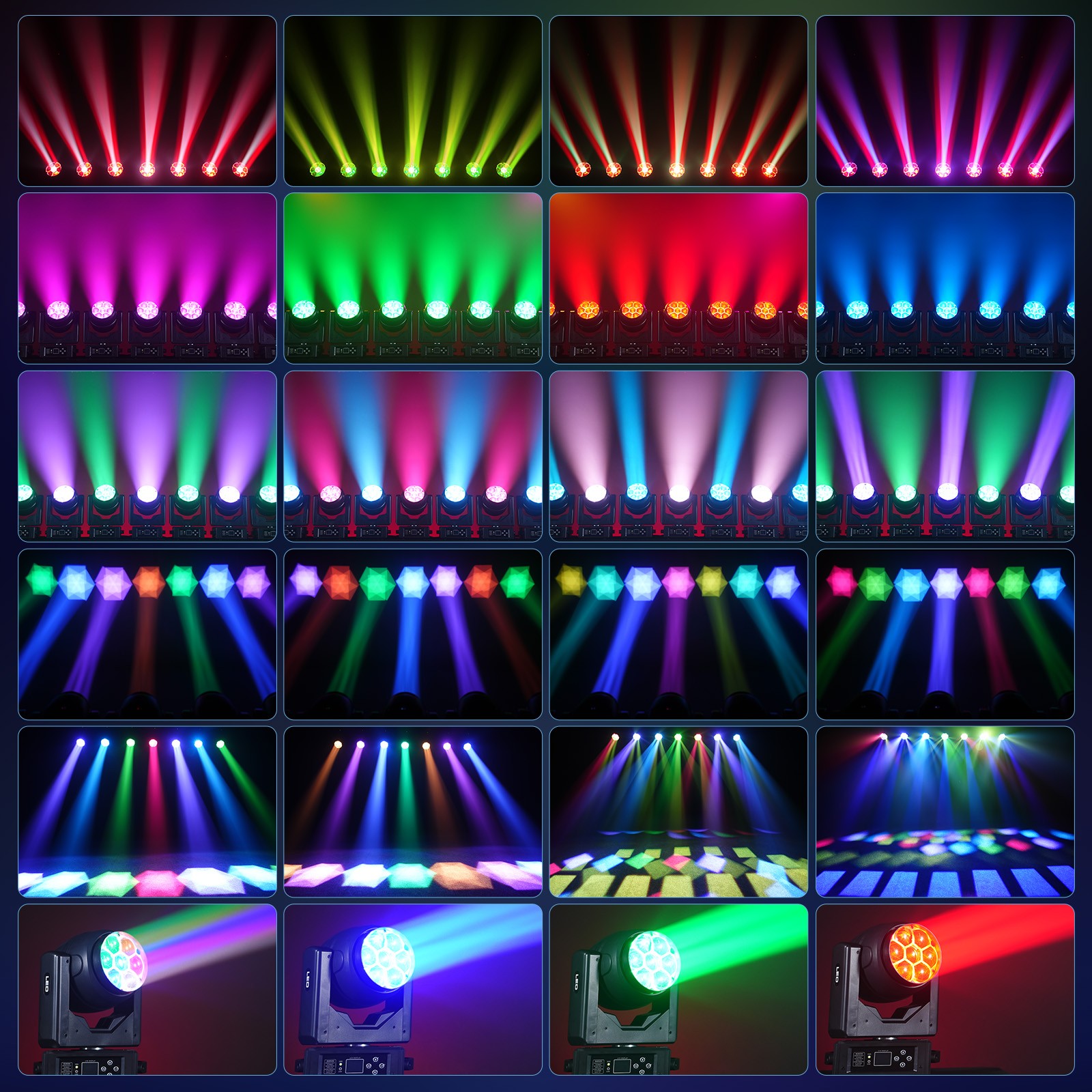 UKING 250W LED Zoom Moving Head Stage Light RGBW DMX Beam Wash Lighting Disco
