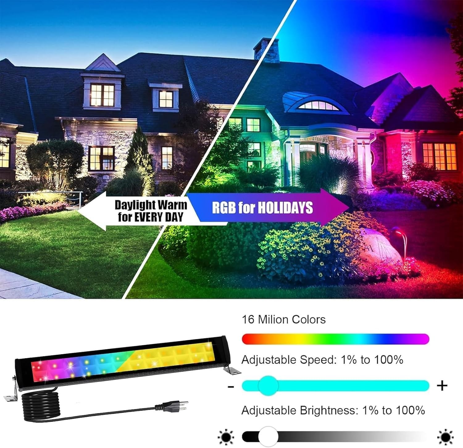RGB LED Wall Washer Light Waterproof RGB Stage Lighting Bar with Remote Control