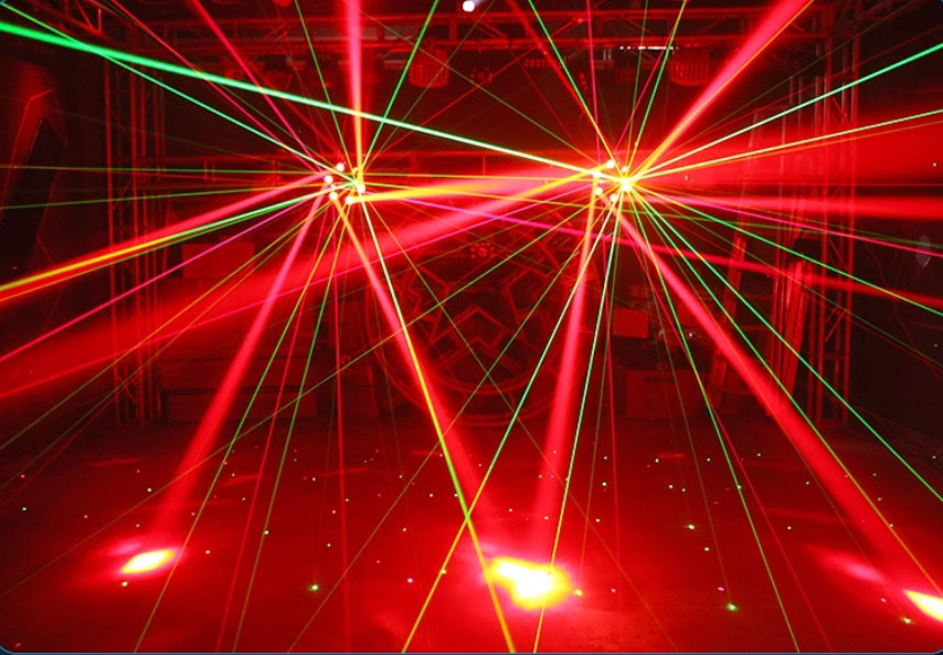 6 Arms Laser RGBW LED Moving Head Light Disco Stage LightingBeam DMX512