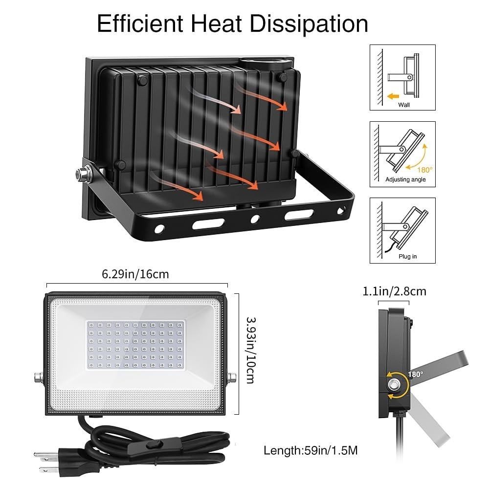 Onforu 38W LED Black Light Flood Lights 2 Pack UV IP66