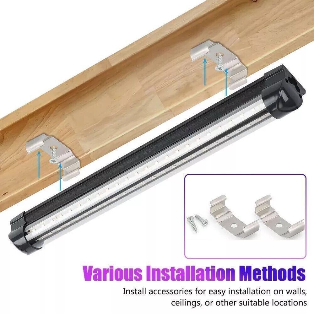 2Pcs 48LED UV Black Light Bar Fixtures Ultraviolet Lamp Strip US Plug Party Club