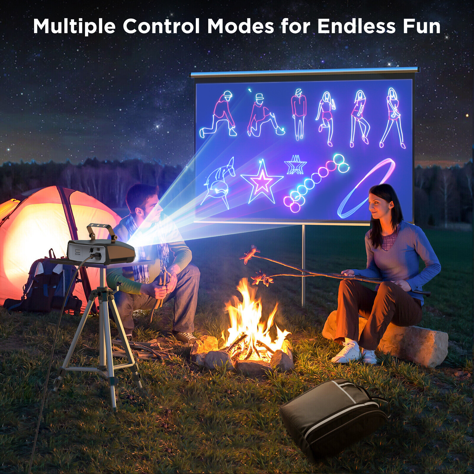 Laser Scanner Animation Projector DMX RGB LED Beam DJ Party Stage Light app Show