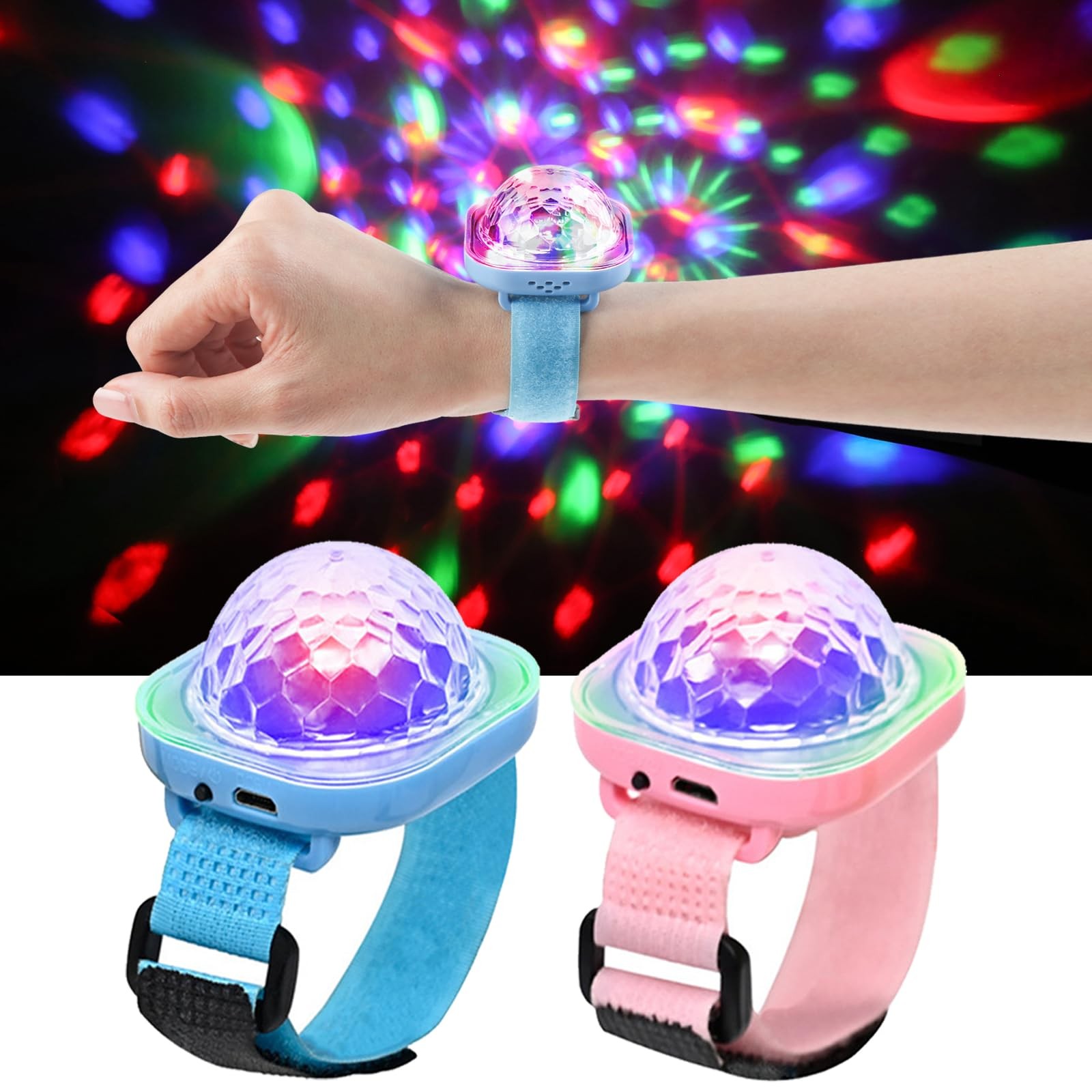 Disco Wristband , Multi-Color Sound Activated Party Light, Silicone, Modern S…