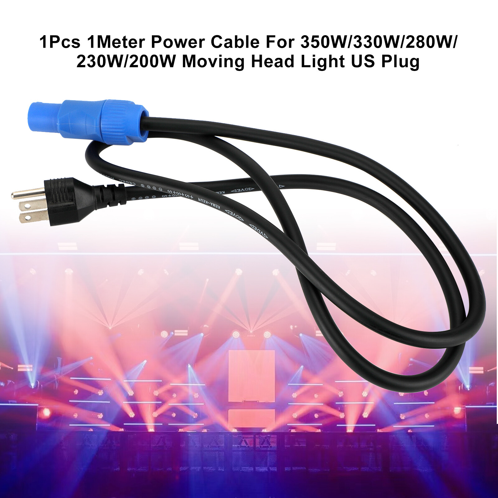 1X 1Meter Power Cable For 350W/330W/280W/230W/200W Moving Head Light US Plug US