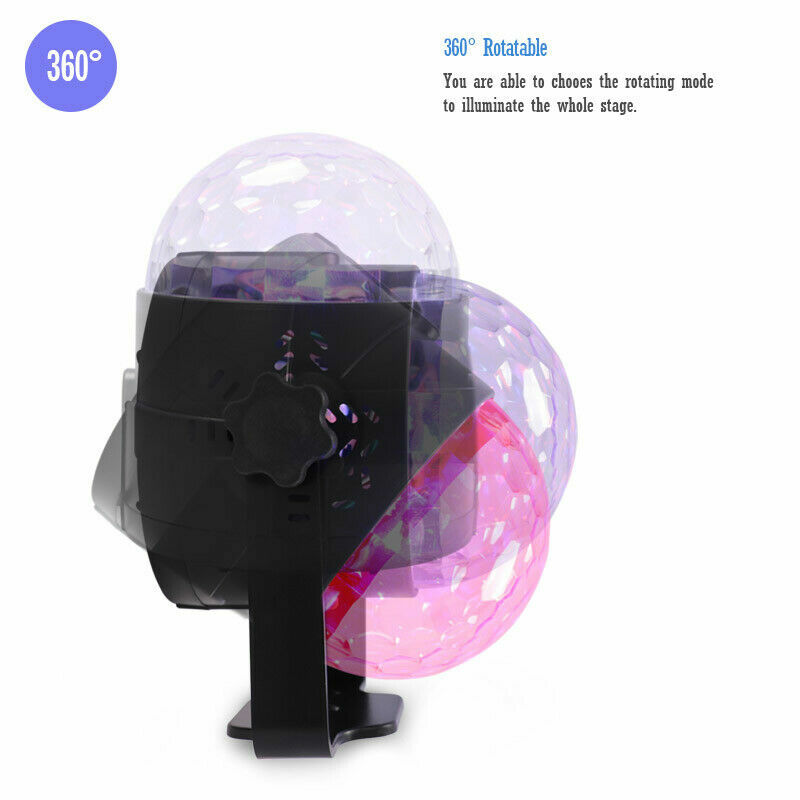 2 Pack RGB Party Disco Lights Ball Sound Activated Strobe Led DJ Bulb Dance Lamp