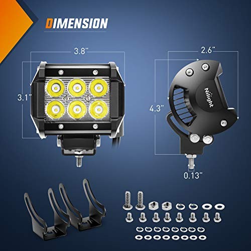 – ZH002 20Inch 126W Spot Flood Combo Off White – 1 Bar + 2 Pods + Wiring Kit