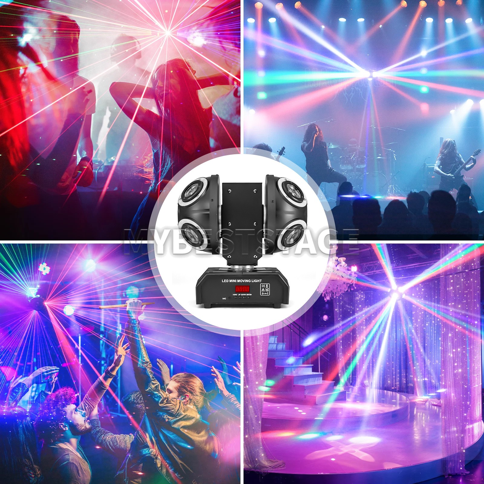 PAIDUN LED RGBW 2 Arms Moving Head Laser Light Strobe Disco Bar KTV DJ Club Show