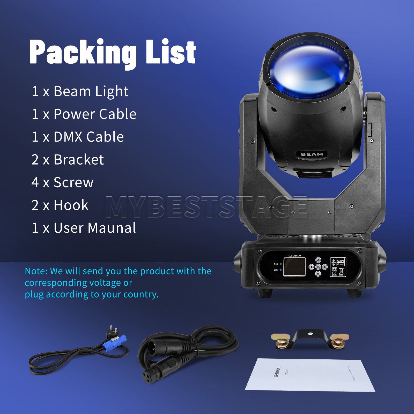PAIDUN 7R 230W LED Moving Head Light DMX Gobo Prism Wash DJ Disco Bar Show Event