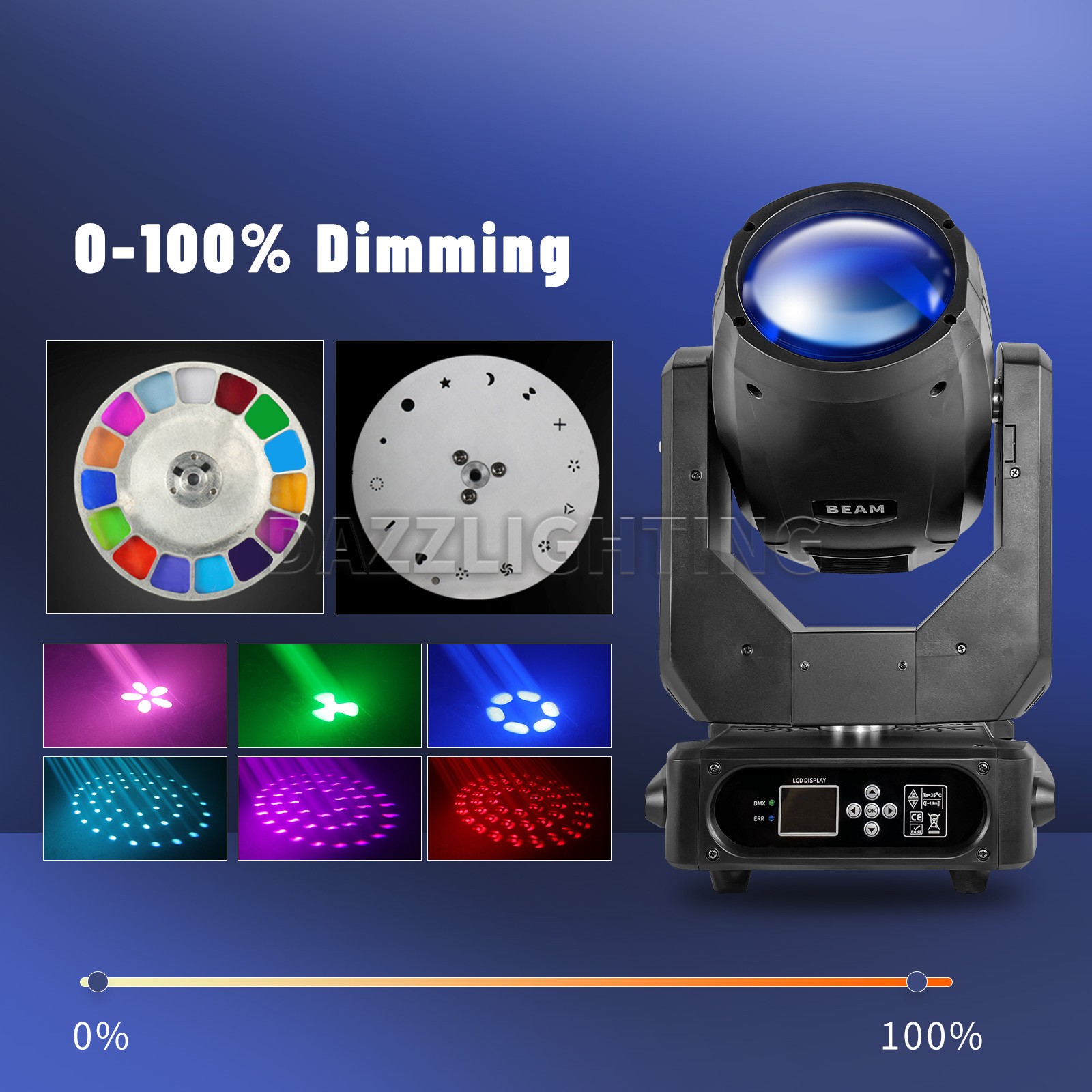 PAIDUN 7R 230W Mini Beam Moving Head Spot Light DMX512 Sound Activated Disco Bar