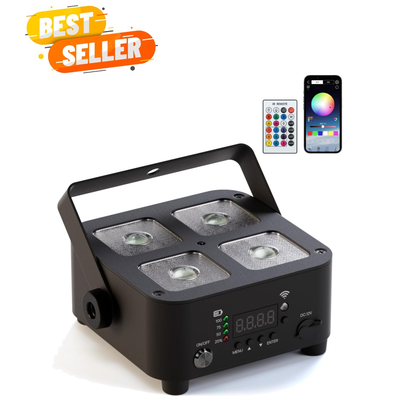 Wireless Rechargeable Stage Lights, 5200mAh Par Lights, 40W RGBW+UV Uplight, …