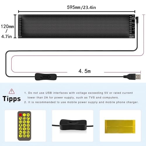 Light for Cars (1PCS) Dynamic Big Eyes LED Sign,for Windows of 23″x5″ Black
