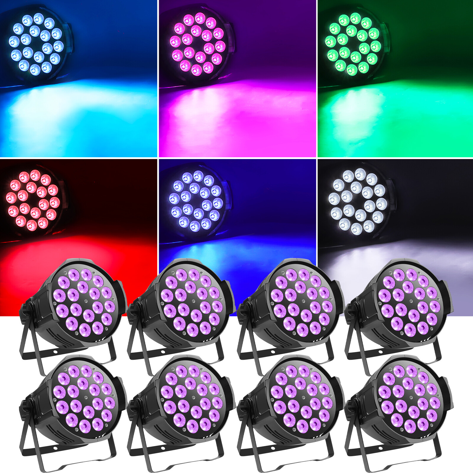 Par Can Stage Light 270W RGBW 18 LED Strobe Beam DMX512 DJ Disco Home Party Show