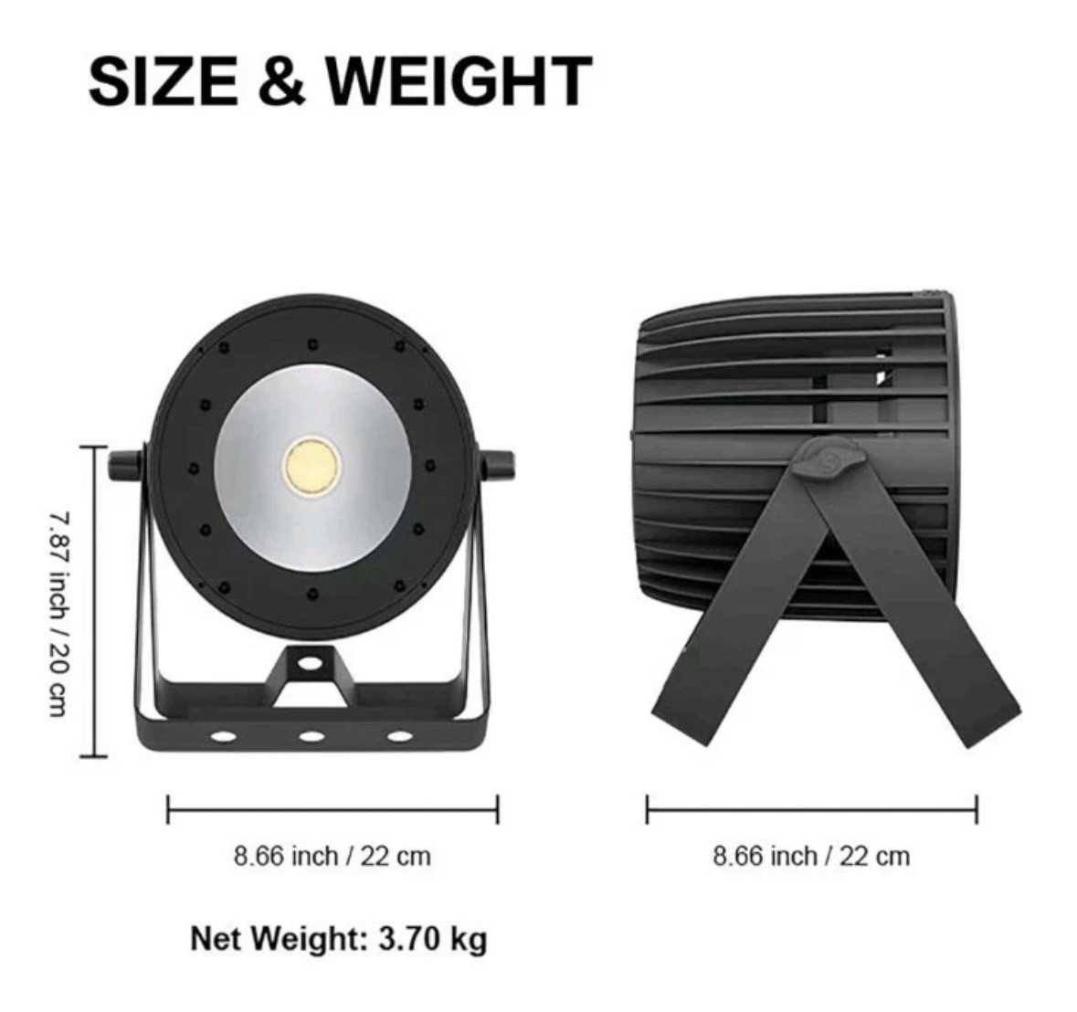 SHEHDS LED 200W COB Par Light Warm+Cool White 2in1 For Stage Event lighting