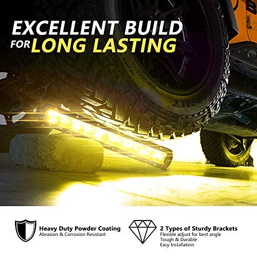 UTV Led Light Bar, 11 Inch Single Row Yellow Spot Led Off Road Spot-1 PC