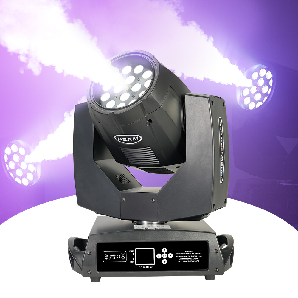1800W LED Moving Head Fog Smoke Machine Moving Head Wash DMX for Stage DJ Club