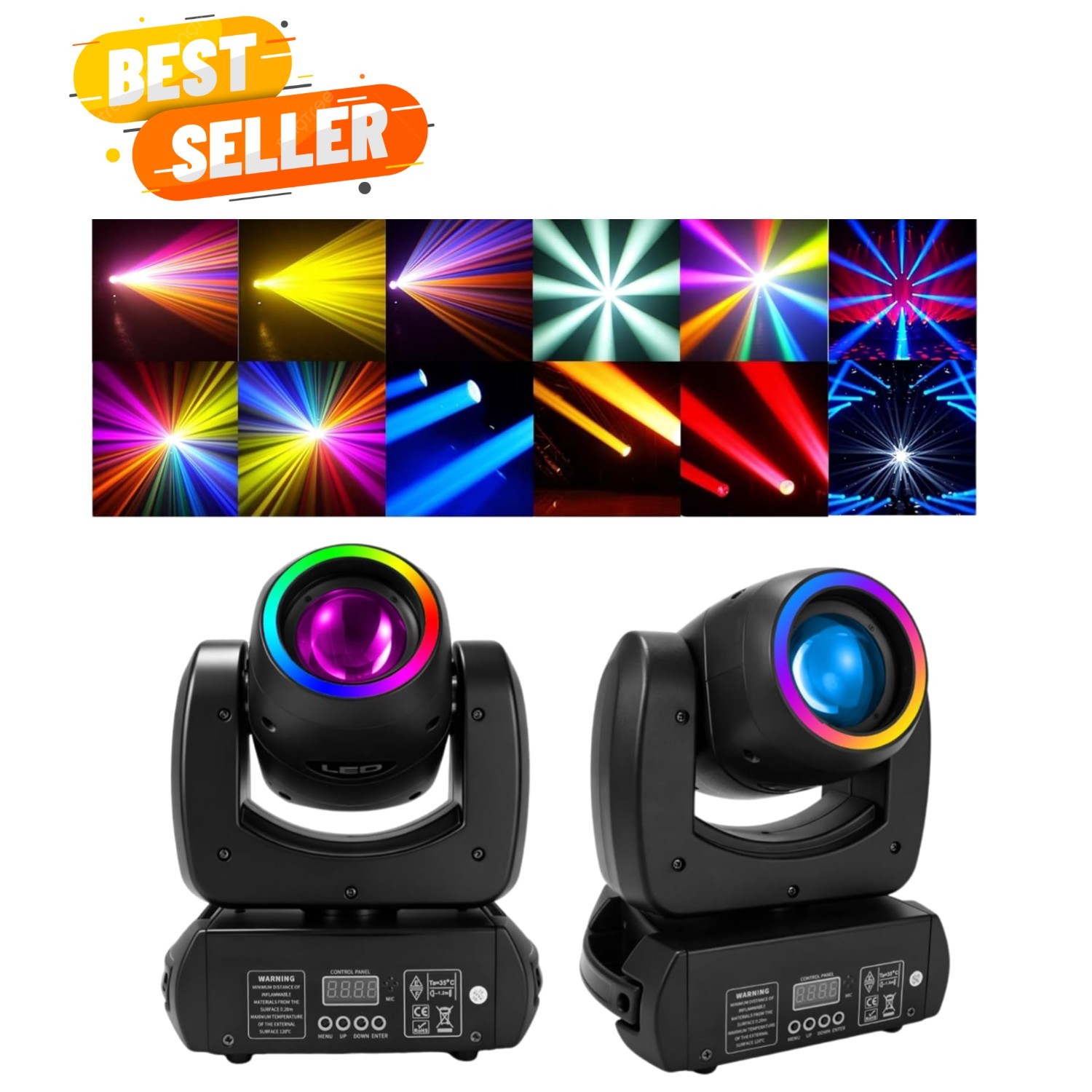 150W LED Moving Head DJ Light Rotating, 18 Facet Prism 8 Gobos 8 Colors Profe…
