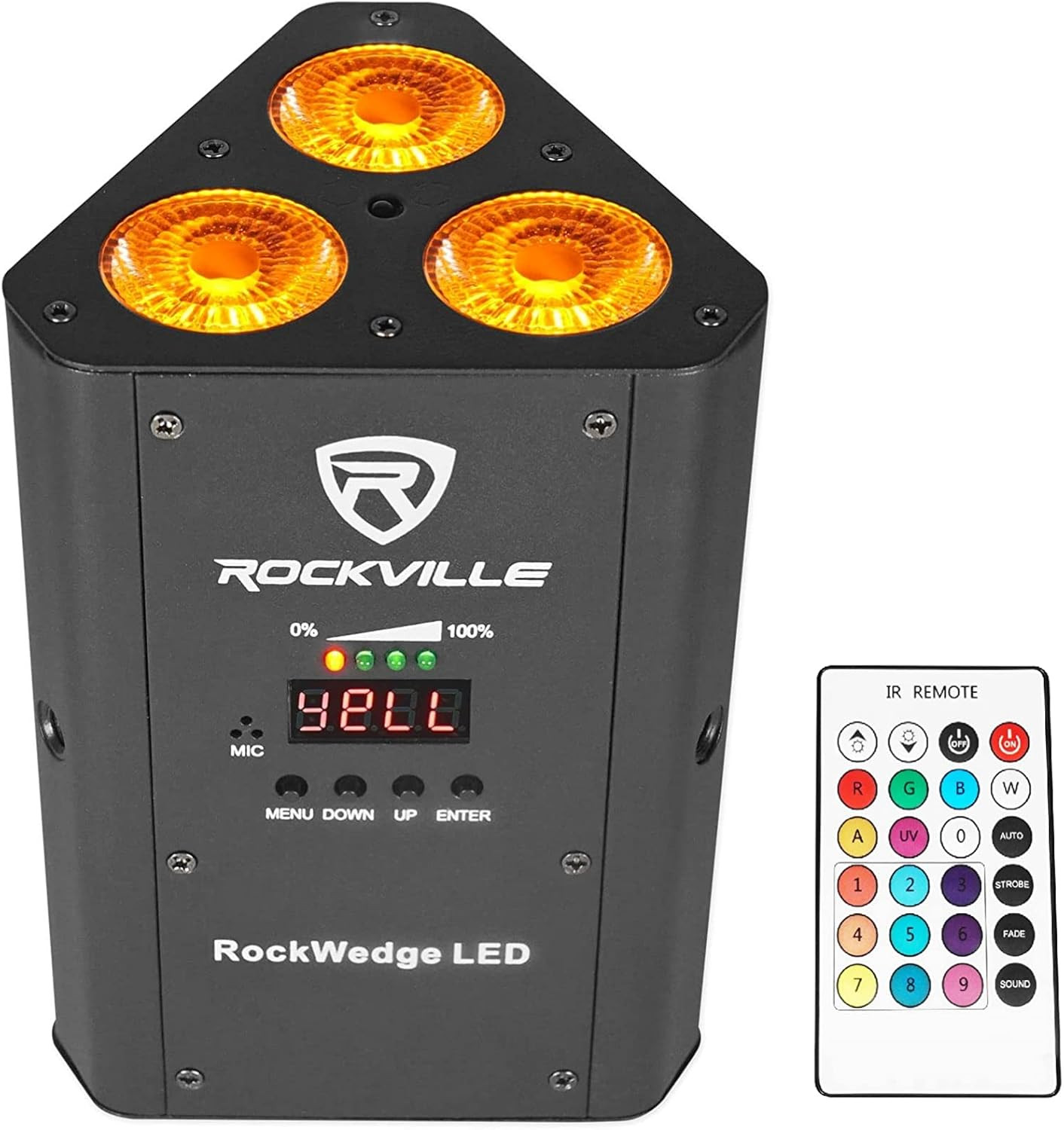 Rockwedge LED 54W RGBWA+UV Battery Powered Par Light, Wireless DMX, Rechargeable