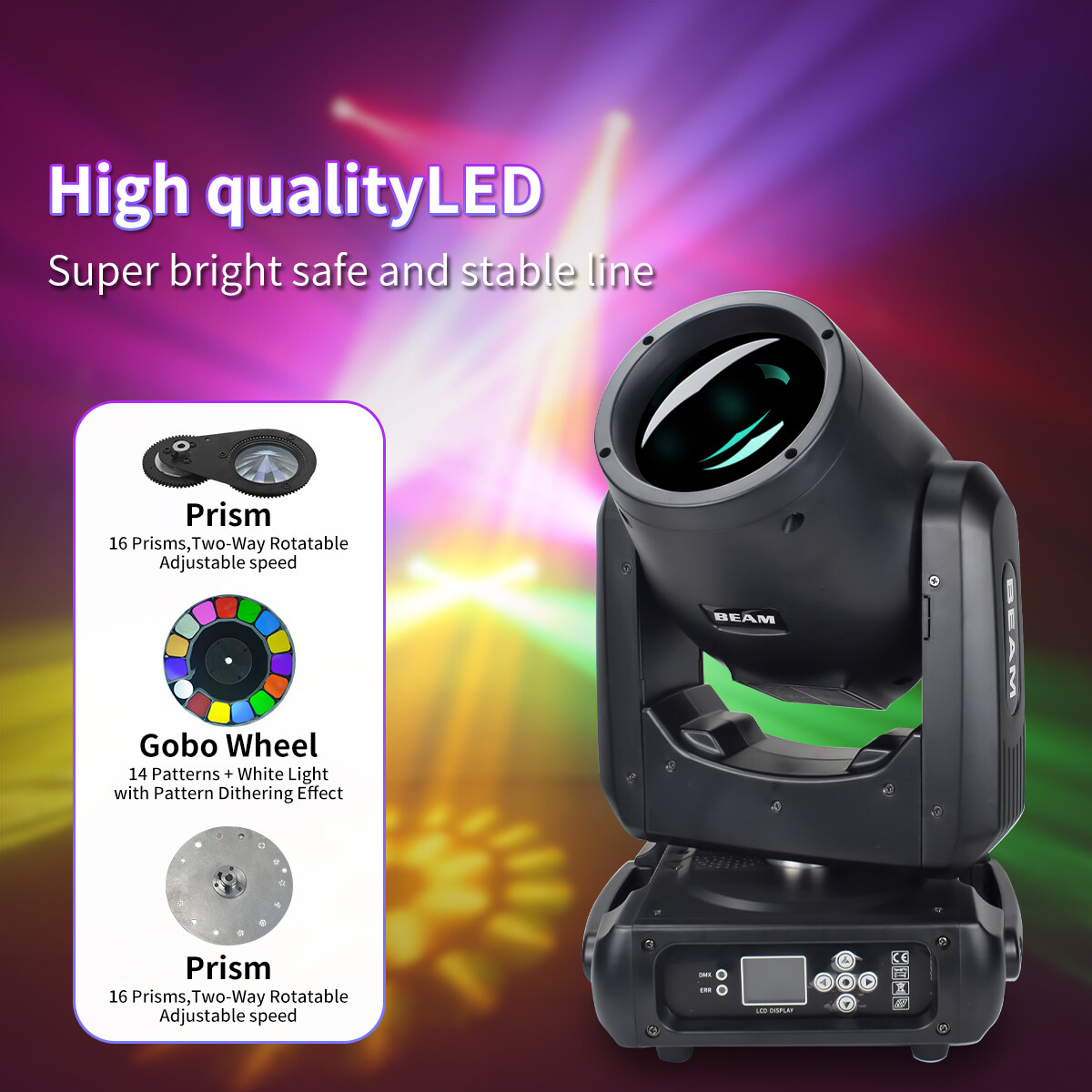 Beam 7R 230W Moving Head Light Mini Stage Light Effect DMX 512 for Disco Bar