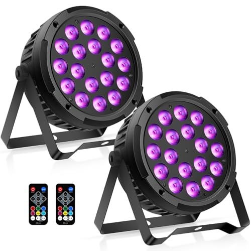 18LED Stage Par Can Lights: 72W RGBW 4IN1 Color Changing – Remote DMX Control