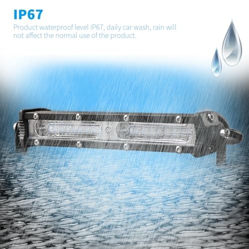 7Inch LED Boat Hunting Lights Bar 2PCS Single Row Slim Auxiliary Work Green