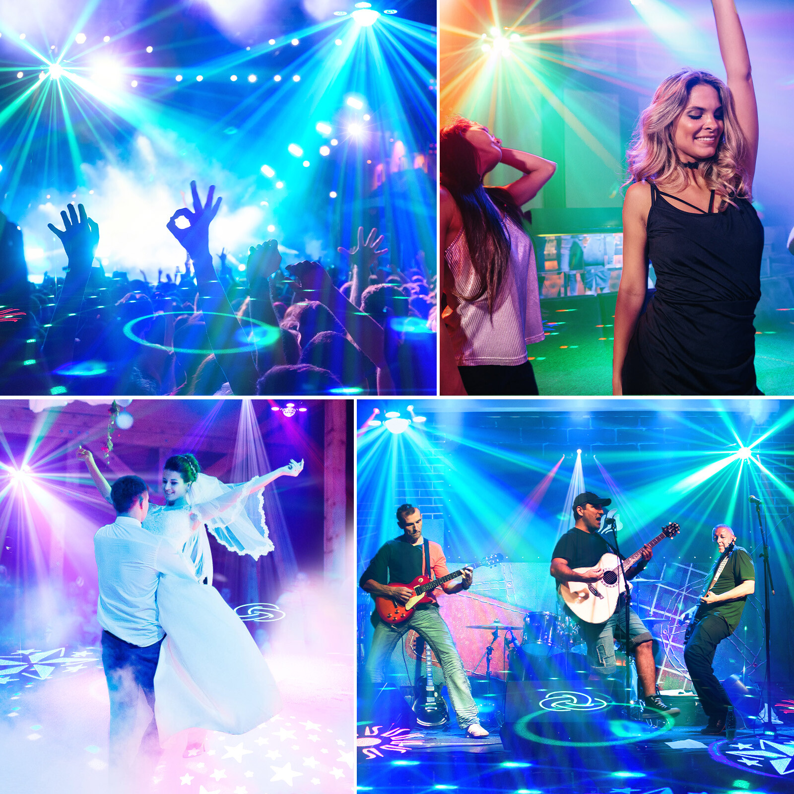 4in1 Stage Lighting LED Moving head light RGBW DMX Gobo Strobe Disco ball Lights