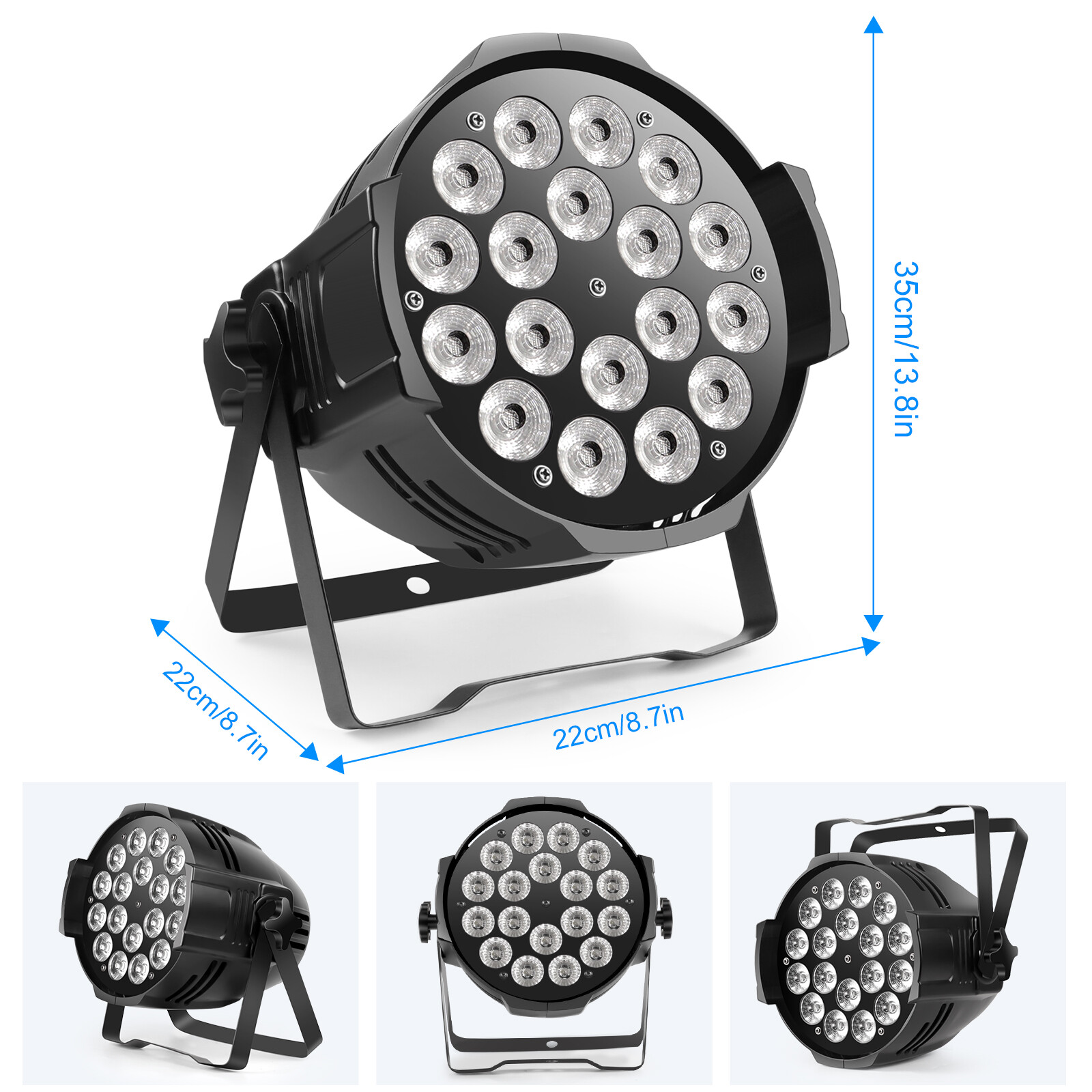270W 18 LED Par Stage Light DMX RGBW Disco Show DJ Lighting Aluminum with T-bar