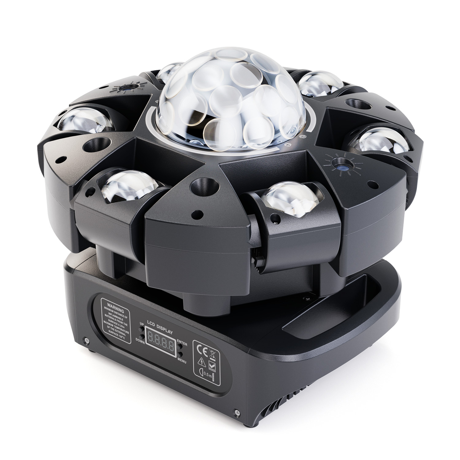 UKING 6 Arms Laser RGBW LED Moving Head Light Disco Stage Lighting Beam DMX512