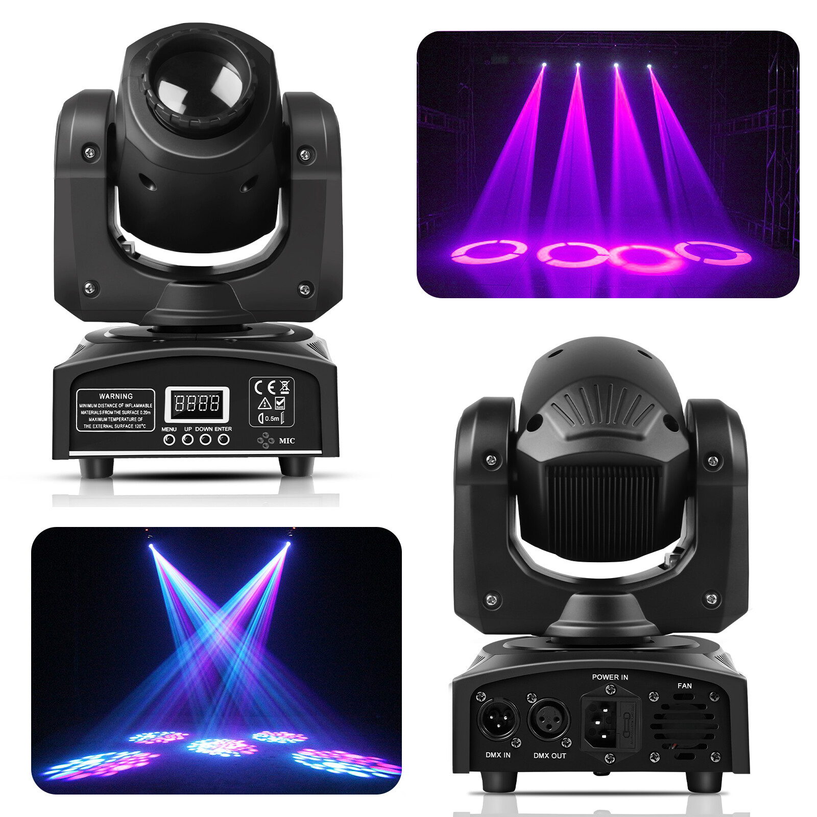 80W LED Moving Head Stage Light RGBW Gobo Spot Club Disco DJ Party Lighting DMX