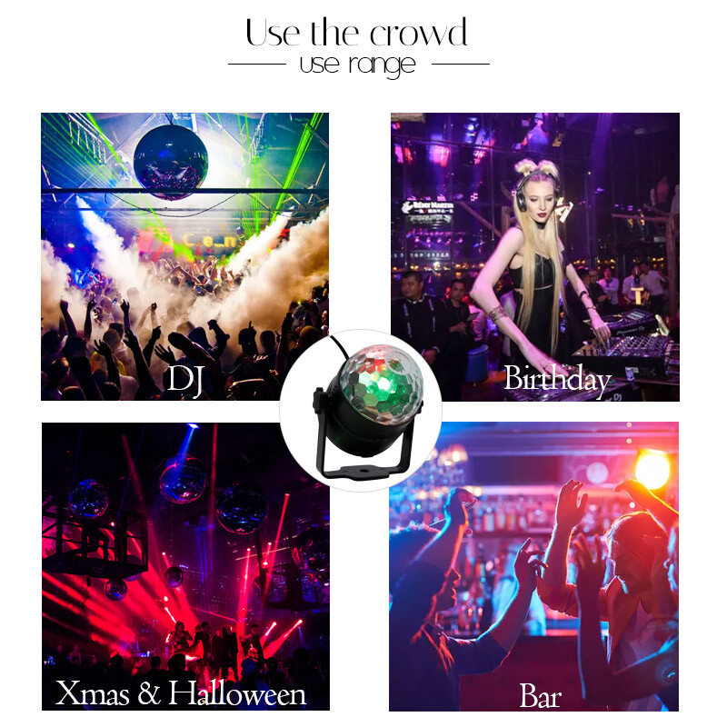 2X Multi-color Party Disco DJ Balls Sound Activated Strobe Lights LED Dance Lamp