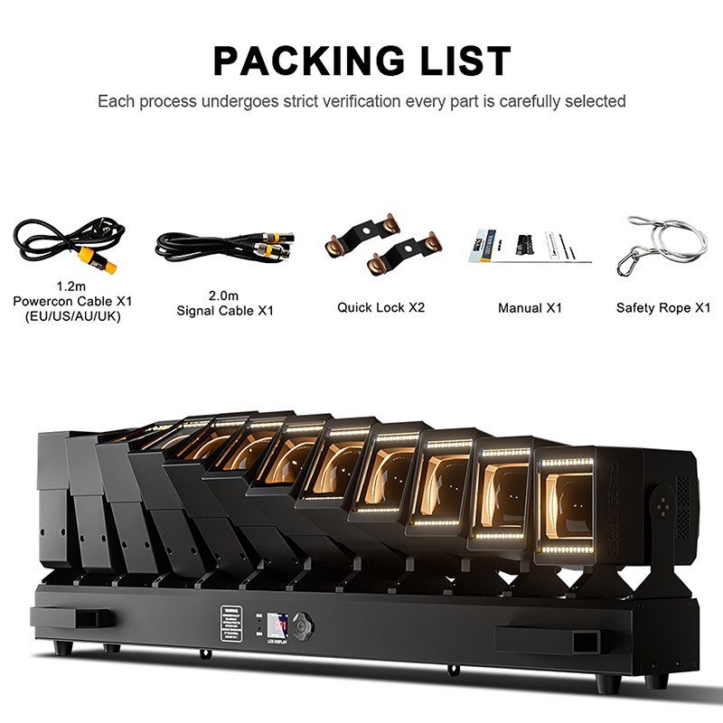 GalaxyJet 12x60W LED RGBW Beam Moving Head Light Matrix With Ring Stage Concert