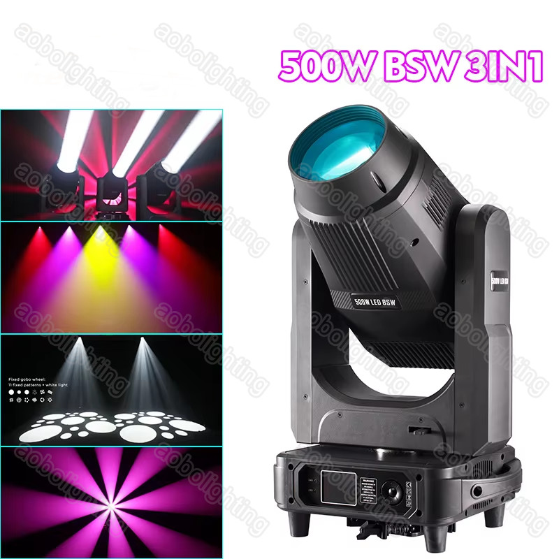 Hot 500W LED Beam Spot Wash CTO CMY Moving Head Light Theatre Stage Beam Lights