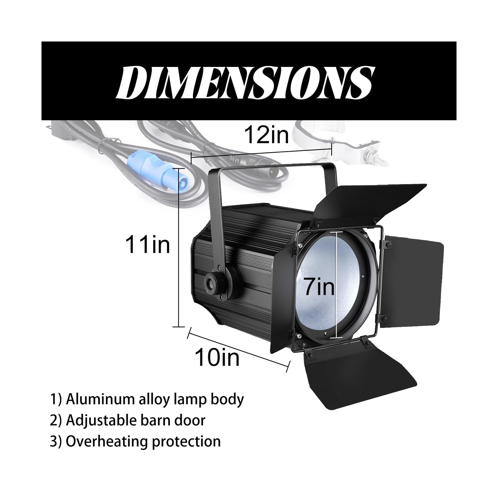 LED 200W COB Stage Lights with Barn Doors 2in1 Warm White & White COB Par Lig…