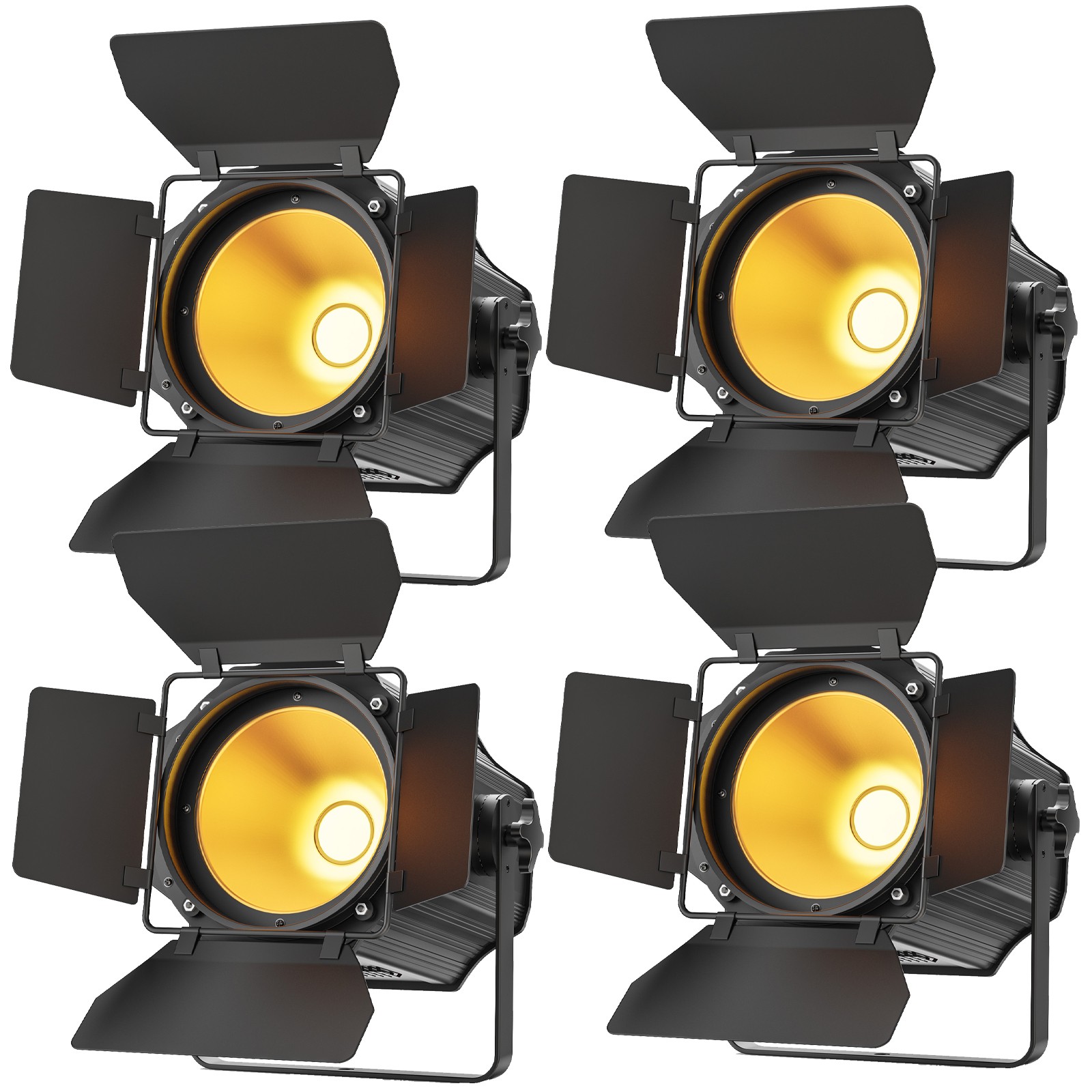 Par Light Dual Color COB 200W Spotlights with Barn Door DJ Disco Stage Lighting