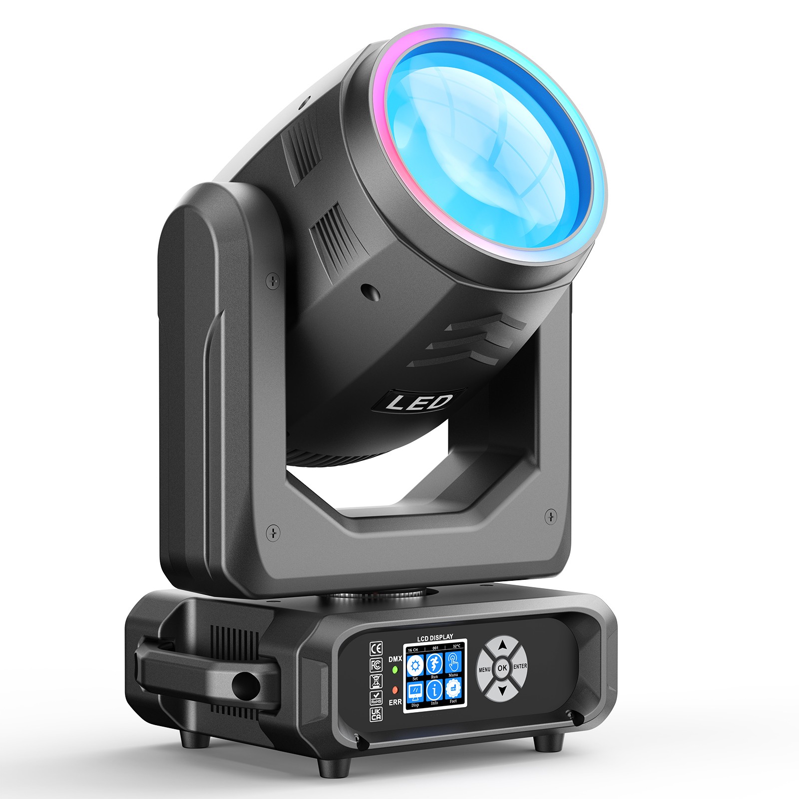 4x 250W LED Moving Head Light Gobo Beam Stage DJ Disco Bar DMX Effect Lighting