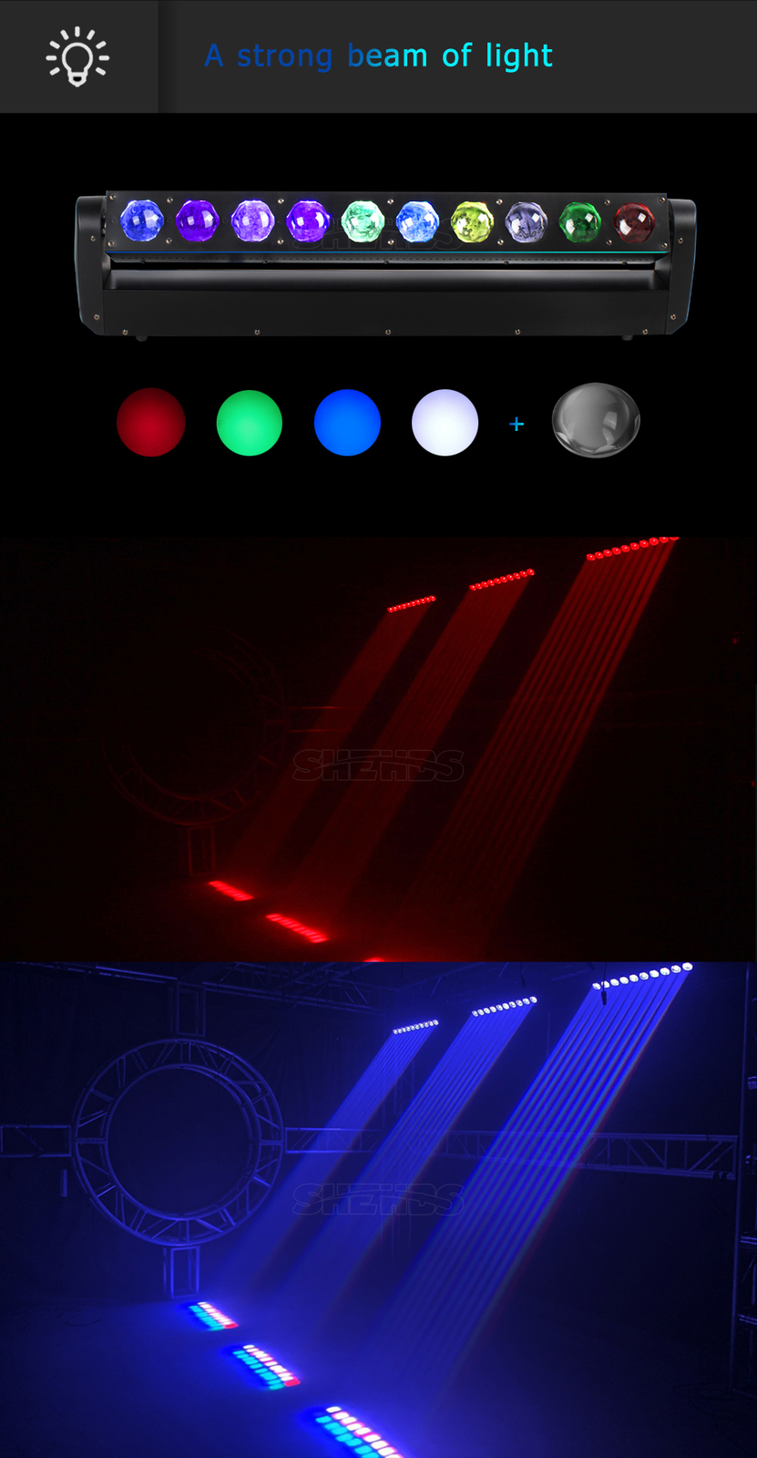 SHEHDS LED Beam 10x40W RGBW Lighting For Disco Party Wedding Bar DJ