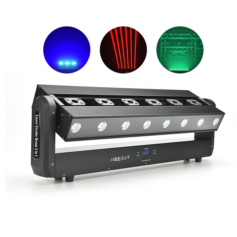 6 eyes 500mW laser RGB LED strobe Bar beam Amber moving head light for stage