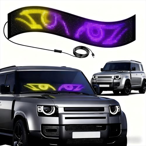 Light for Cars (1PCS) Dynamic Big Eyes LED Sign,for Windows of 23″x5″ Black
