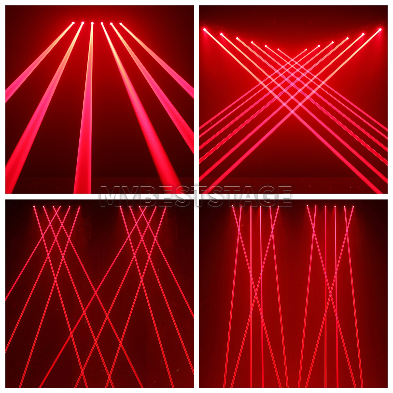 PAIDUN 6x500mw Full Red Laser Moving Head Light Bar DJ Disco Music Show Event